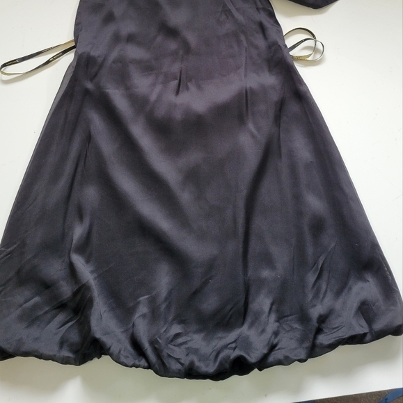 Osklen Mini Silk Bubble Hem Strap Black Dress M - Picture 6 of 11